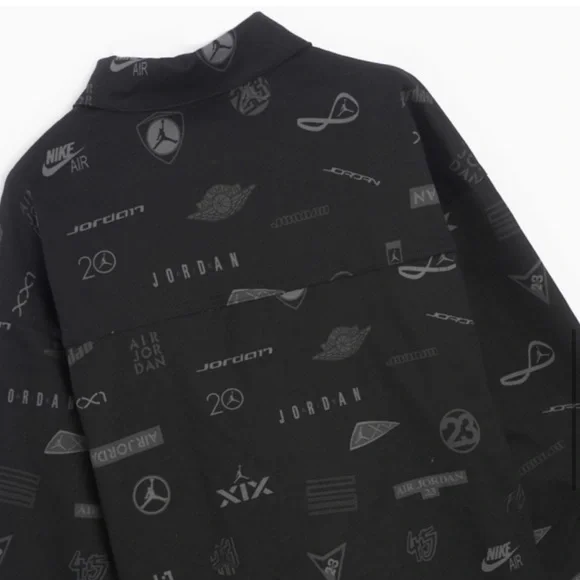 NWT Jordan Nike Heritage Black Icon Printed Cotton Twill Trucker Jacket - Picture 4 of 8